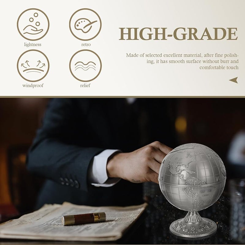 Antique Style Windproof Ashtray with Lid Desktop Storage Bucket for Office Home Smoking Decor Gift - Image 2